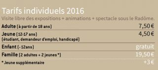 Tarifs individuels 2016